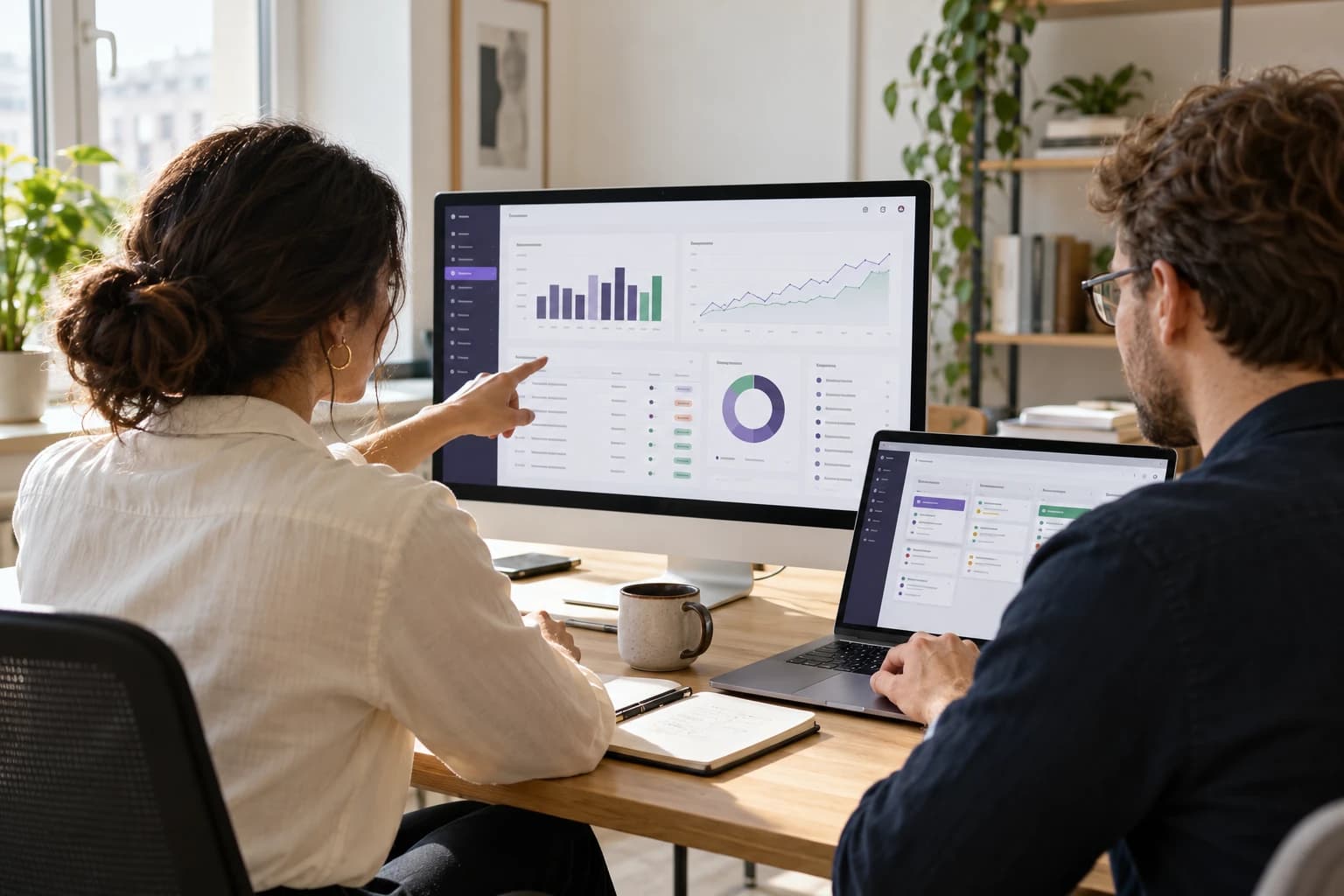 ERP ve CRM kayıtlarını birlikte inceleyen uzmanları gösteren temsili çalışma ortamı fotoğrafı.